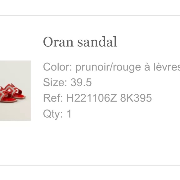 Oran Sandal in prunoir and rouge a levres red textile NWT - Picture 5 of 5